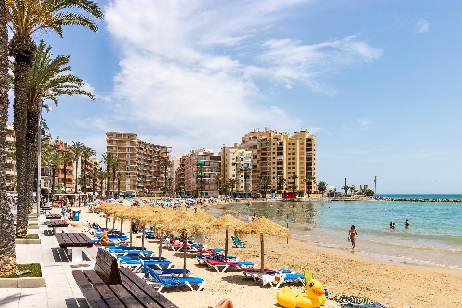 Torrevieja beach and seaside residential setting