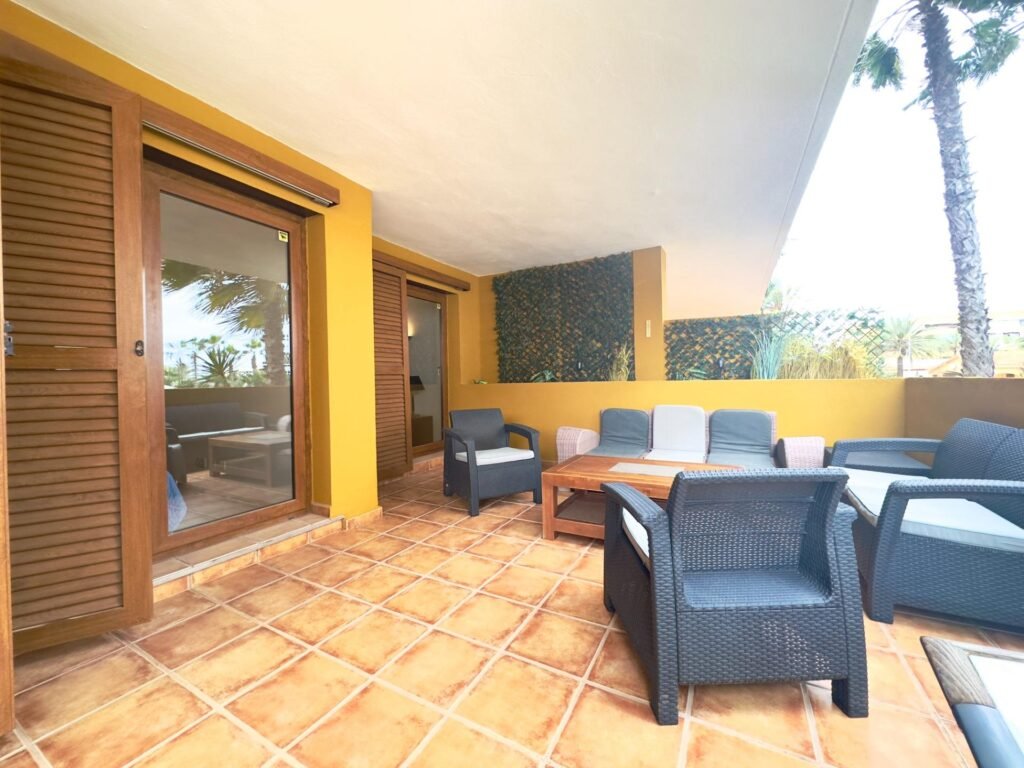 A spacious terrace at La Entrada, Punta Prima