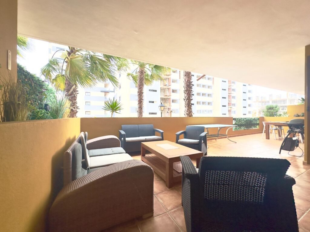 A spacious terrace at La Entrada, Punta Prima