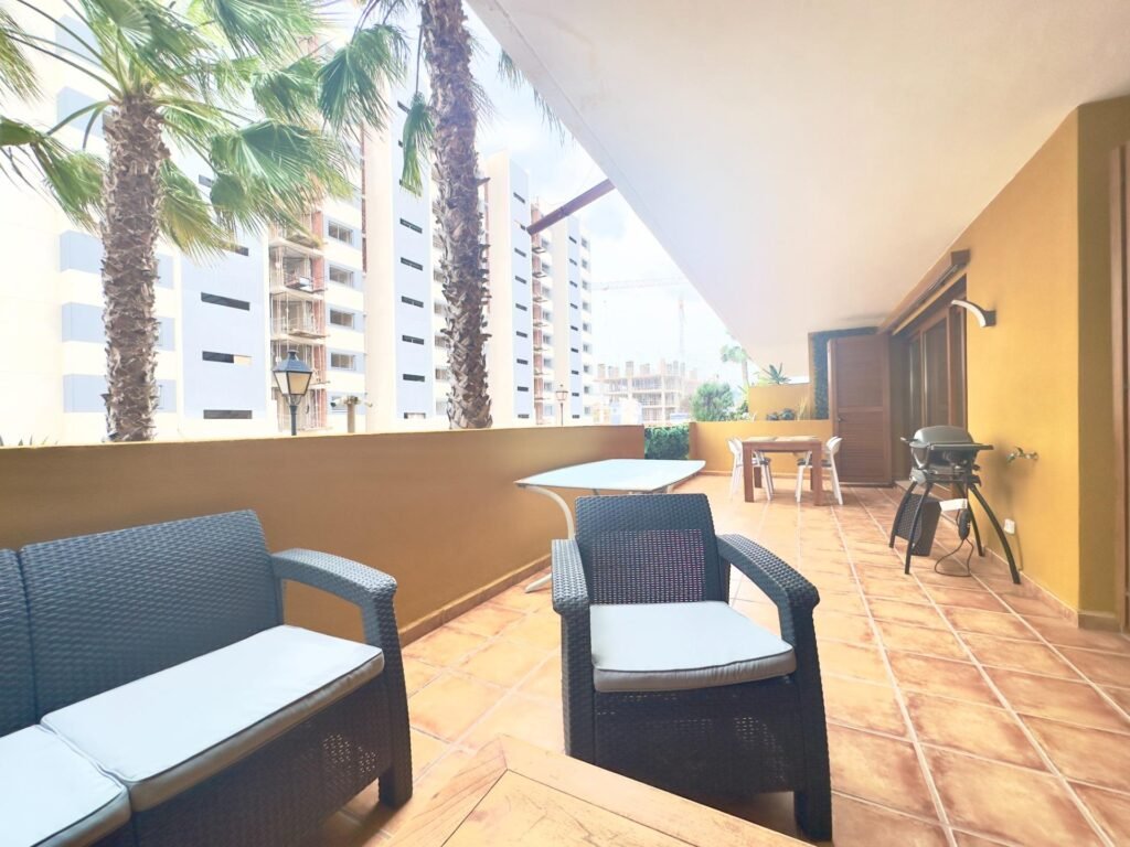 A spacious terrace at La Entrada, Punta Prima