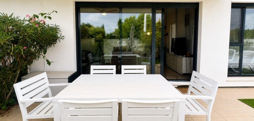 A garden home with solar panels in Punta Prima